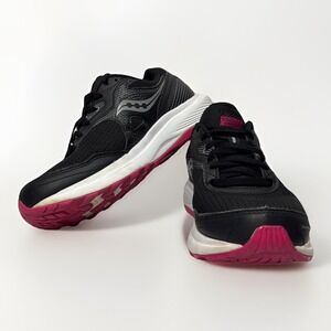 Saucony Cohesion 16 Women's 8.5 Wide Running Shoes Black Fuchsia S10782-10